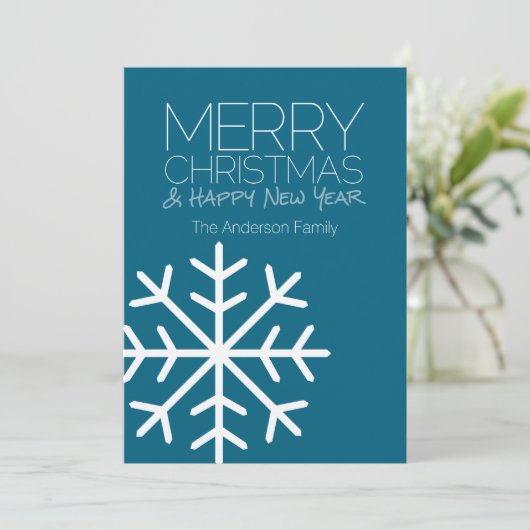メリーモダンクリスマスのスノーフレーク – 非写真 シーズンカード (スタンド正面)