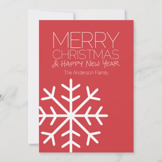 メリーモダンクリスマスのスノーフレーク – 非写真 シーズンカード (正面)