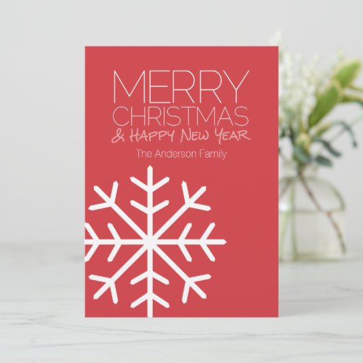 メリーモダンクリスマスのスノーフレーク – 非写真 シーズンカード (スタンド正面)