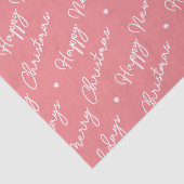 メリーモダンクリスマスのハッピーホリデーズピンクのスクリプト 薄葉紙 (詳細)