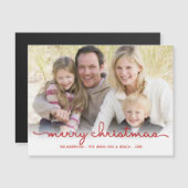 メリーモダンクリスマスのハンドスクリプト霜の降りた写真 (正面/裏面)