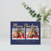 メリーモダンクリスマスのバブルの手紙プレイド写真 シーズンカード (スタンド正面)