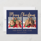 メリーモダンクリスマスのバブルの手紙プレイド写真 シーズンカード (正面)