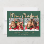 メリーモダンクリスマスのバブルの手紙プレイド写真 シーズンカード (正面)