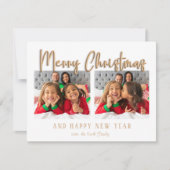 メリーモダンクリスマスのバブルの手紙プレイド写真 シーズンカード (正面)