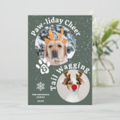 メリーモダンクリスマスのパワリーのペットおもしろい3枚の写真 シーズンカード (スタンド正面)