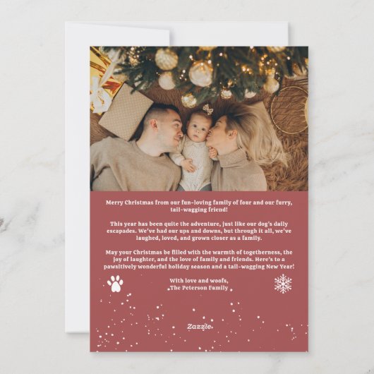 メリーモダンクリスマスのパワリーのペットおもしろい3枚の写真 シーズンカード (裏面)