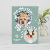 メリーモダンクリスマスのパワリーのペットおもしろい3枚の写真 シーズンカード (スタンド正面)