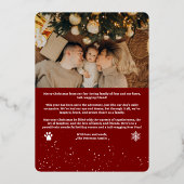 メリーモダンクリスマスのパワリーのペットおもしろい3枚の写真 箔シーズンカード (裏面)