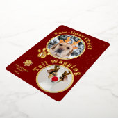 メリーモダンクリスマスのパワリーのペットおもしろい3枚の写真 箔シーズンカード (回転した状態)