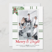 メリーモダンクリスマスのビジネス写真緑 シーズンカード (裏面)