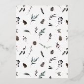 メリーモダンクリスマスのピネコーングリーン金ゴールド写真 箔シーズンカード (裏面)