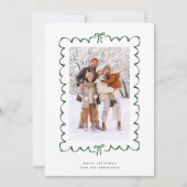 メリーモダンクリスマスのプレゼントのリボン写真 シーズンカード (正面)