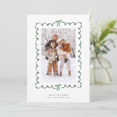 メリーモダンクリスマスのプレゼントのリボン写真 シーズンカード (スタンド正面)