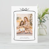 メリーモダンクリスマスのプレゼントのリボン写真 シーズンカード (スタンド正面)