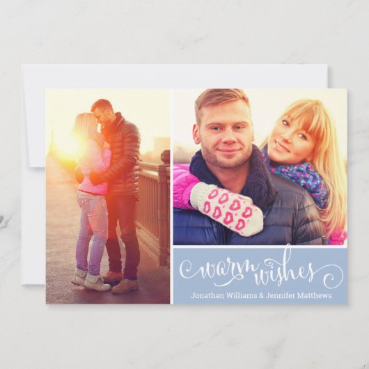 メリーモダンクリスマスのホワイトスクリプトフォトオーバーレイ シーズンカード (裏面)