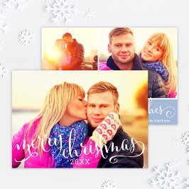 メリーモダンクリスマスのホワイトスクリプトフォトオーバーレイ シーズンカード