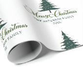 メリーモダンクリスマスのミニマリスト松の木の贈り物 ラッピングペーパー (ロールコーナー)