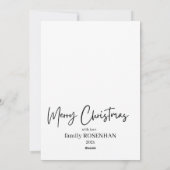 メリーモダンクリスマスのミニマリスト3写真コラージュ シーズンカード (裏面)