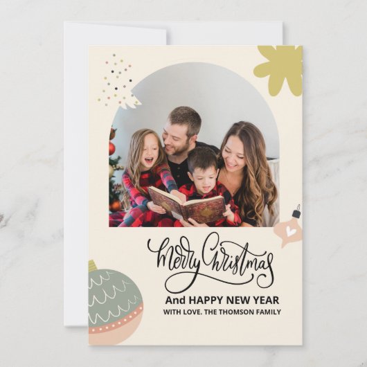 メリーモダンクリスマスのレビューの年Arch カード (正面)