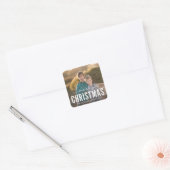 メリーモダンクリスマスの休日の写真 スクエアシール (封筒)