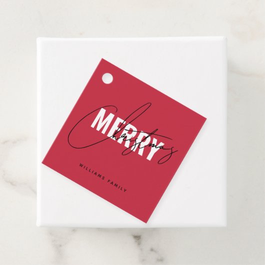 メリーモダンクリスマスの休日の赤 フェイバータグ (インサイチュ)