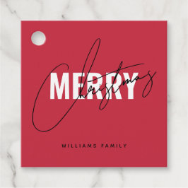 メリーモダンクリスマスの休日の赤 フェイバータグ