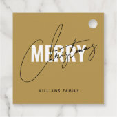 メリーモダンクリスマスの休日金ゴールド フェイバータグ (裏面)