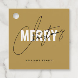 メリーモダンクリスマスの休日金ゴールド フェイバータグ