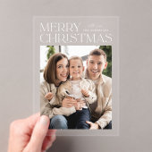 メリーモダンクリスマスの写真の休日 アクリル招待状 (インサイチュ (ポータブル))