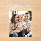 メリーモダンクリスマスの写真の休日 アクリル招待状 (正面)