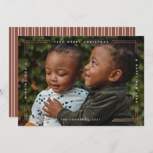 メリーモダンクリスマスの写真カード1枚写真 シーズンカード (正面/裏面)