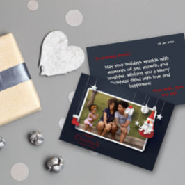 メリーモダンクリスマスの写真グリーティングカード シーズンカード