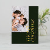 メリーモダンクリスマスの写真スタイリッシュ 箔シーズンカード (立ち正面)