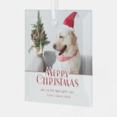 メリーモダンクリスマスの写真 ガラスオーナメント (正面左)