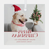 メリーモダンクリスマスの写真 ガラスオーナメント (裏面)