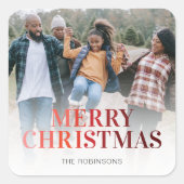 メリーモダンクリスマスの写真 スクエアシール (正面)
