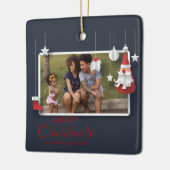 メリーモダンクリスマスの写真 セラミックオーナメント (左)