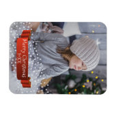 メリーモダンクリスマスの写真/レッドリボンスター マグネット (横)