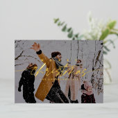 メリーモダンクリスマスの写真 | 濃いオーバーレイ 箔シーズンカード (立ち正面)