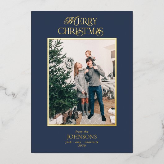 メリーモダンクリスマスの写真 箔シーズンカード (正面)