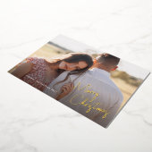 メリーモダンクリスマスの台本のシンプル写真 箔シーズンカード (回転した状態)