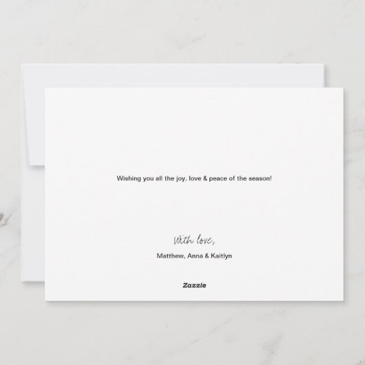 メリーモダンクリスマスの台本の家族の写真 シーズンカード (裏面)