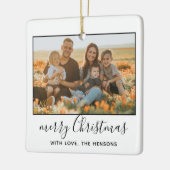 メリーモダンクリスマスの台本の家族の写真 セラミックオーナメント (左)