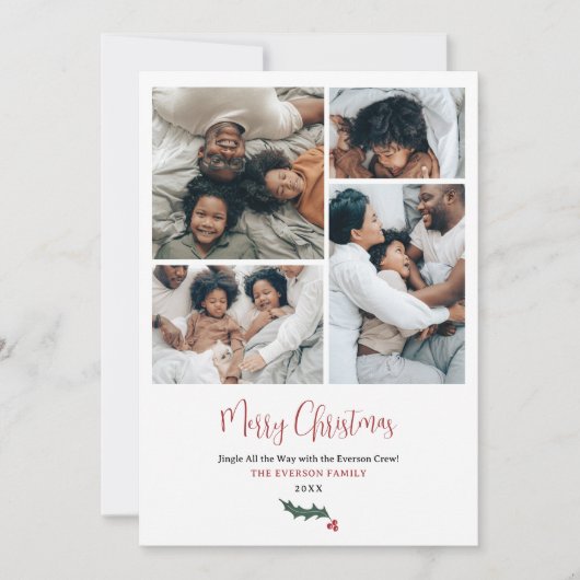 メリーモダンクリスマスの台本の家族5枚の写真 シーズンカード (正面)
