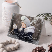 メリーモダンクリスマスの台本の雪の花の写真 シーズンカード