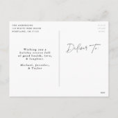 メリーモダンクリスマスの台本の雪ぼやけた写真 シーズンポストカード (裏面)