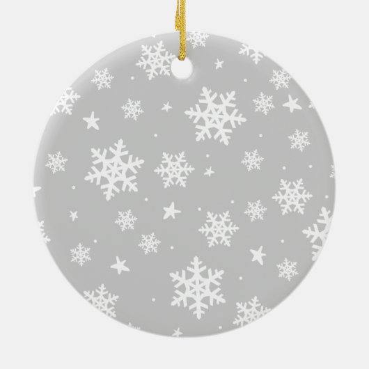 メリーモダンクリスマスの台本カスタムの家族写真 セラミックオーナメント (裏面)