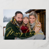 メリーモダンクリスマスの台本ジンジャーブレッド写真 箔シーズンカード (正面)