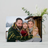 メリーモダンクリスマスの台本ジンジャーブレッド写真 箔シーズンカード (立ち正面)